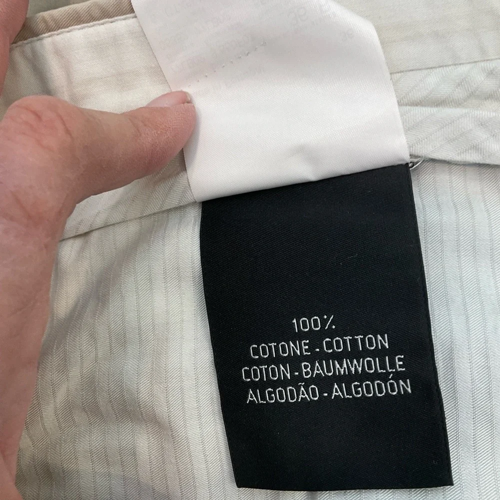 Ermenegildo Zegna Casual Khaki Trousers, 100% Cotton, Elegant Casual, Mens Sz 36